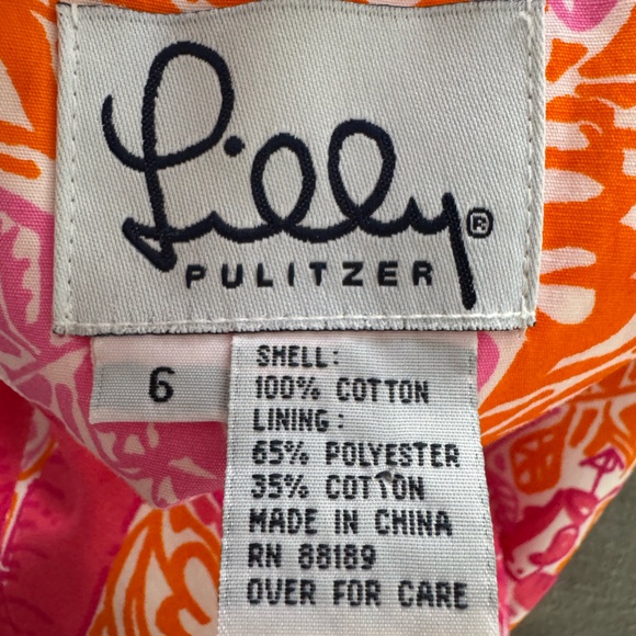 LILLY PULITZER VINTAGE POPPY PINK PARTY ANIMALS RESORT WEAR PREPPY DRESS SZ 6 - Picture 4 of 5
